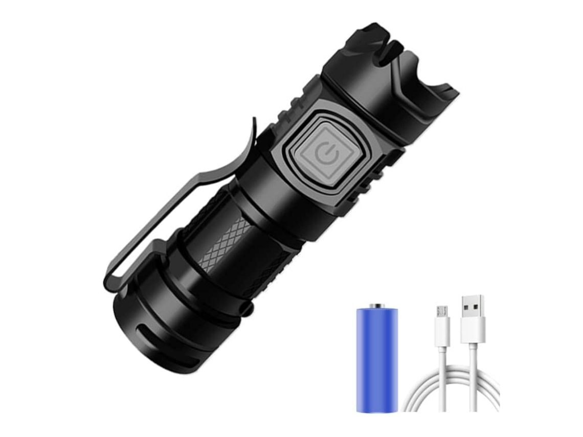 Lanterna Led Usb Recarregável Flash Light Tocha Lanternas de Alumínio À Prova D' Água Luzes de Trabalho Lanterna para Camping Preto YIZHOOD