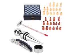 Nova Line conjunto Abridor de Vinho Inox com Termômetro Saca rolhas para Bar Casa Cozinha Presente