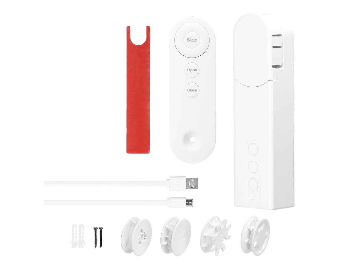 Motor de Cortina Inteligente TUYA Zigbee com controle app, timer e sensor de temperatura compatível com Alexa