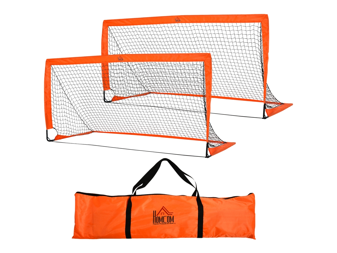 2 Mini traves Futebol Dobráveis Metal Oxford Laranja 183x90x90cm