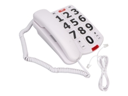 KOFIHETY Telefone Com Botões Grandes Clássico Simples Com Volume Ajustável Para Casa Fixo Para Idosos Branco