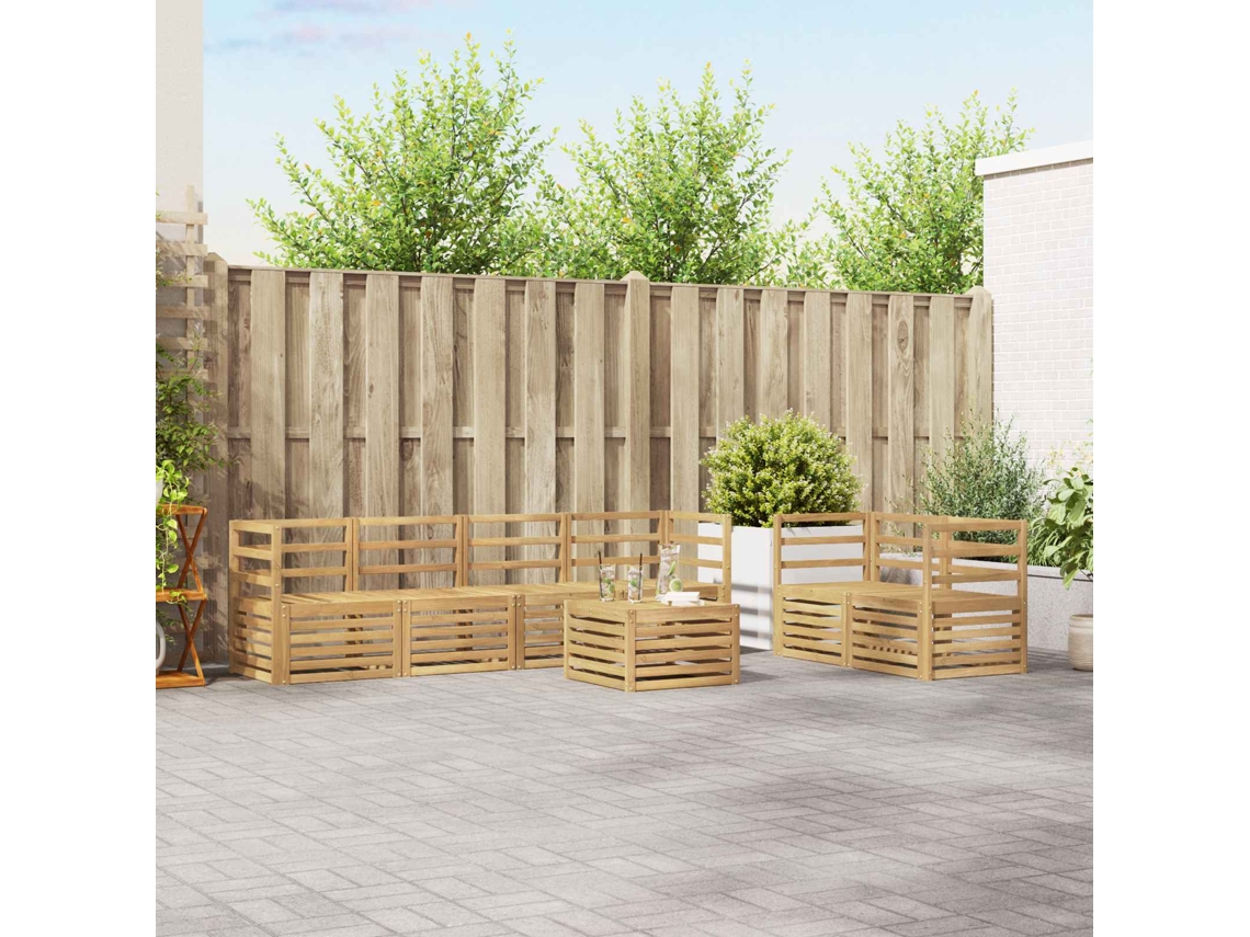 Vidaxl Conjunto De Sofás Para Exterior 7 Unid. Branco