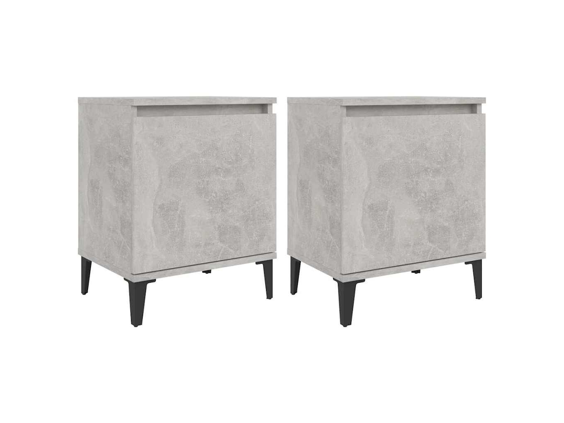 Bed Cabinet, Bed Cabinets Vidaxl Cinzeto Madeira Processada (n/a)