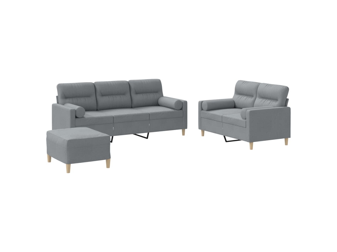 Sofa Set, Sofa Sets Vidaxl Cinzeto Tecido (n/a)