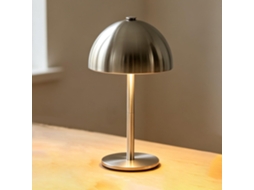 Luminária De Mesa Led Sem Fio, Regulável, Em Formato De Cogumelo, Com Acabamento Em Metal Dourado, Controle Por Toque