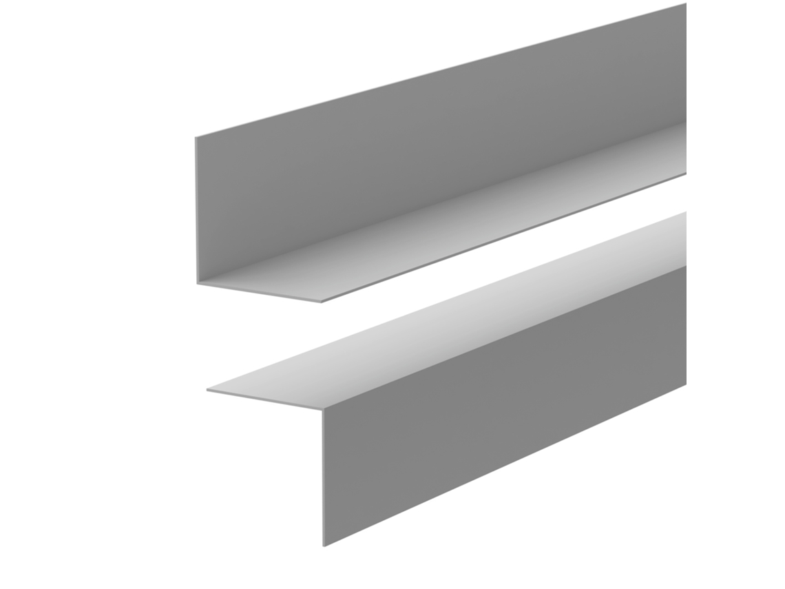 Rodapé Pvc 30x30 Mm Rígido Resistente Uv, 200 Cm, Cinzento