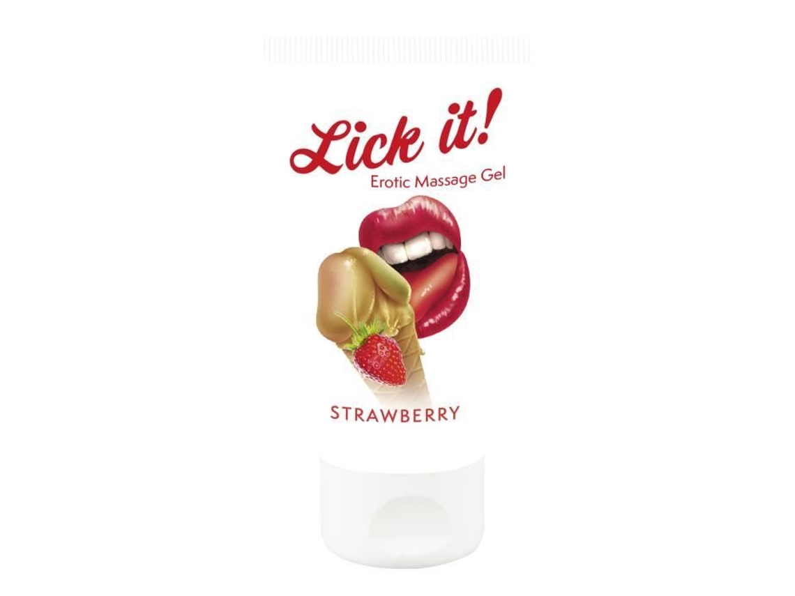 Lick It Morango, Gel Lubrificante Para Massagem Erótica, 50ml