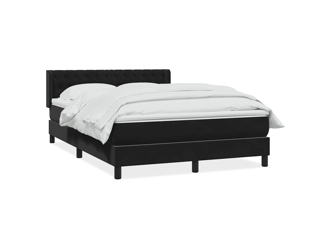 Cama com Molas/colchão 160x210 Cm Veludo Preto MAISON EXCLUSIVE