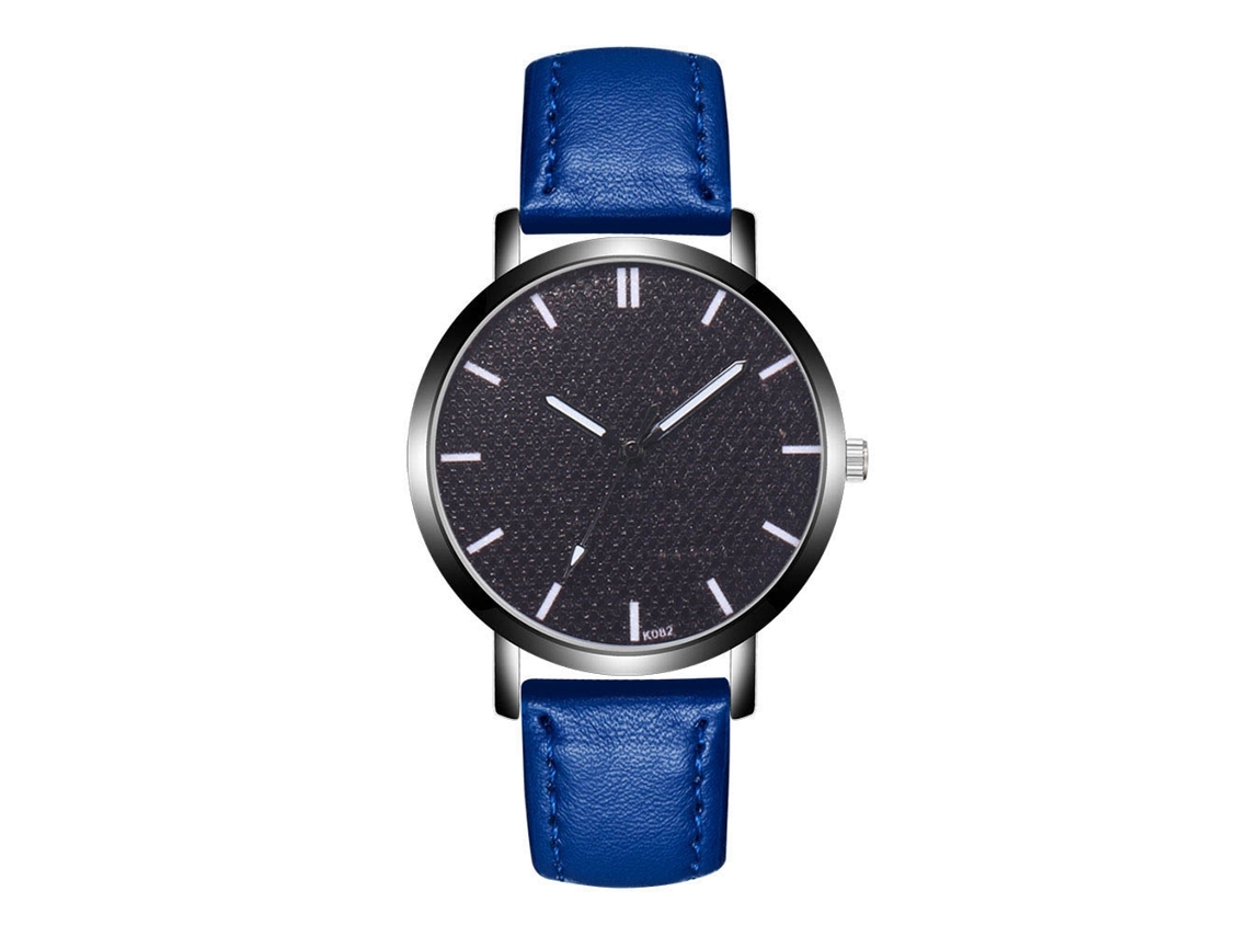 Relógio masculino Zhoulianfa, estilo casual, com mecanismo de quartzo e pulseira de couro azul.