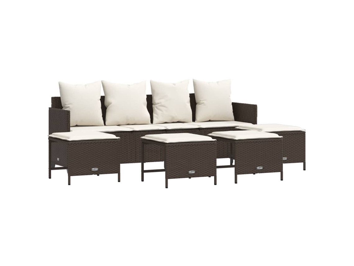 Garden Sofa Set, Garden Sofa Sets Vidaxl Marrom Rattan / Vime (n/a)