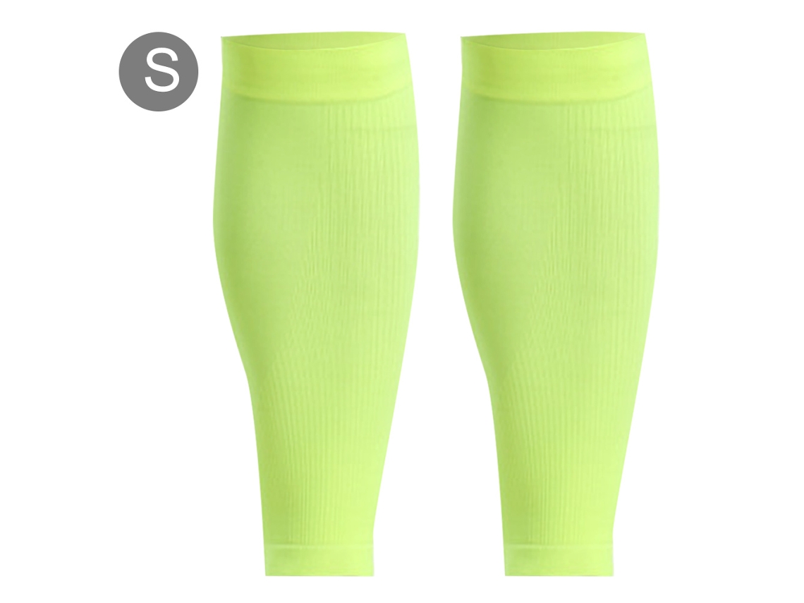 1 Par De Caneleiras Treinamento Esportivo Mumian, Proteção Respirável Para Panturrilha, Verde Fluorescente