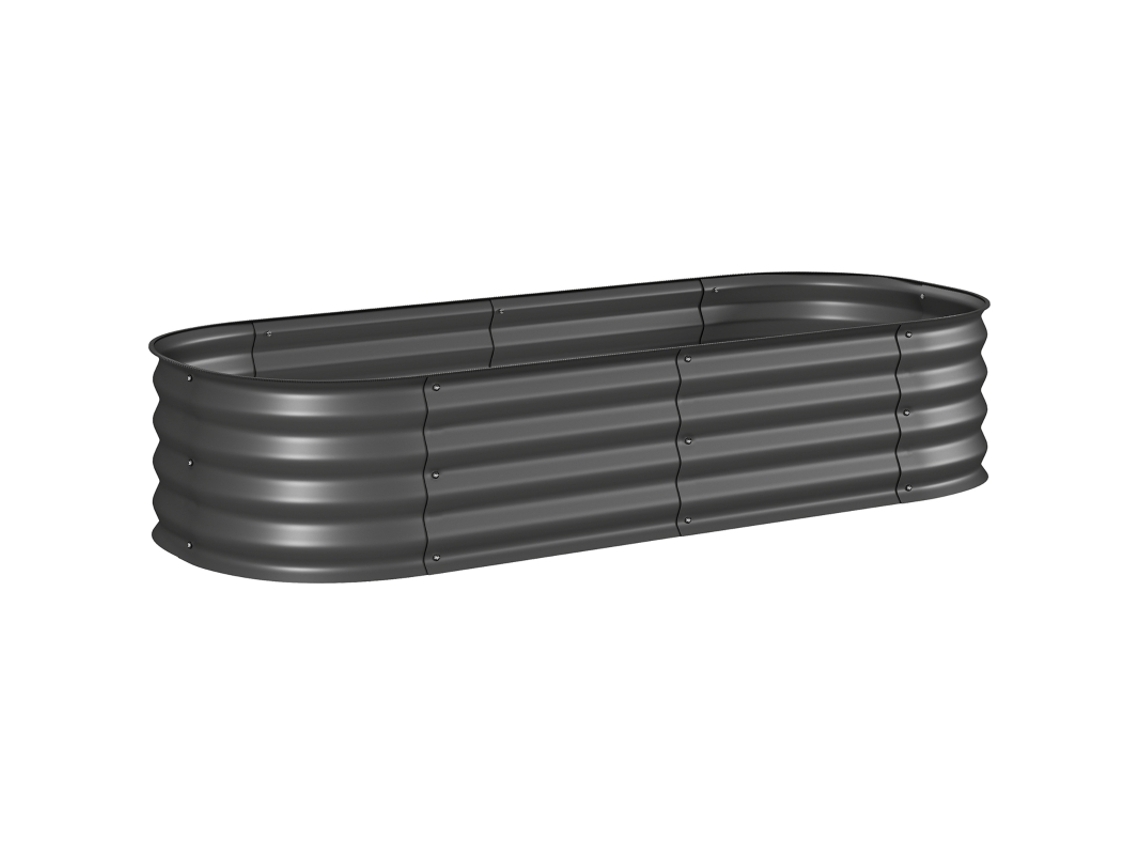 Canteiro Elevado Modular 150x62x30cm Sem Fundo Cinza Escuro VELTRIX