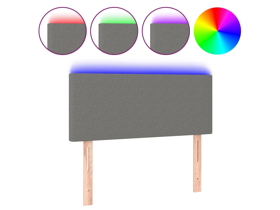 Led Headboard, Led Headboards Vidaxl Cinzeto Tecido (100 X 5 X 78/88 Cm)