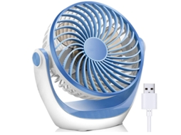 Ventilador Mesa Usb 3 Velocidades 360° Potente/silencioso Azul Yizhood