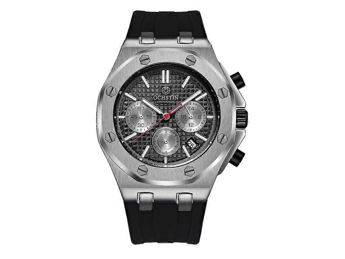 Relógio Masculino Multifuncional Ochstin 6100e Com Movimento De Quartzo, À Prova D'água E Pulseira De Tpu.