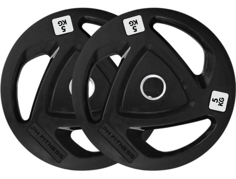 Conjunto De Discos Olímpicos Premium 105kg Tri Grip 50mm Powerlifting E Musculação Completa Home Gym Ph Fitness