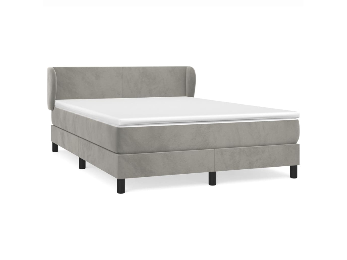 Box Spring Bed, Box Spring Beds Vidaxl Cinzeto Veludo (140 X 200 Cm)