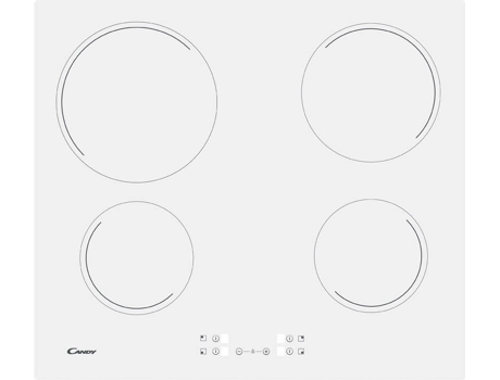 Placa de Vitrocerâmica CANDY CH 64 CCW (Elétrica - 60 cm - Branco)