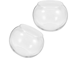 Inoomp Terrário Redondo de Vidro, Kit de 2 Peças, Micro Jardim com Musgo, Garrafa Ecológica para Decoração de Casa e CHABERLU