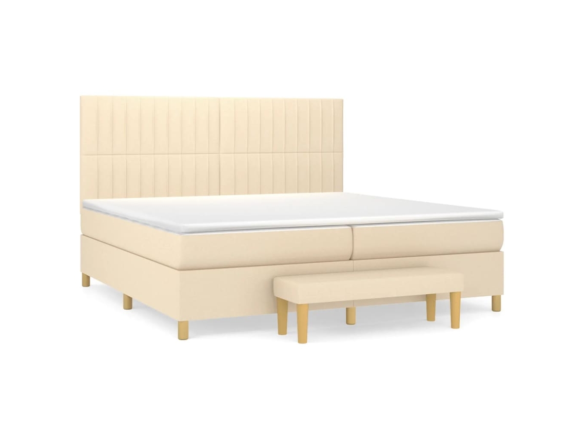 Box Spring Bed, Box Spring Beds Vidaxl Creme Tecido (200 X 200 Cm)
