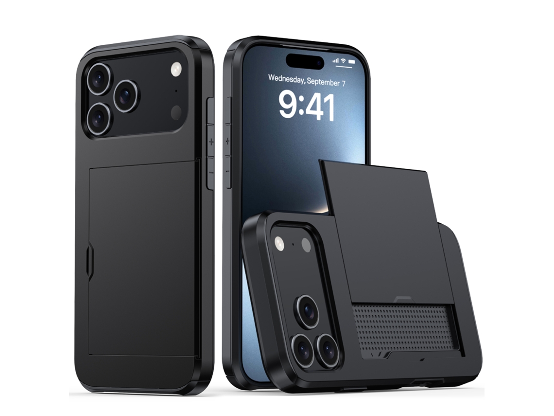 Capa Para Celular Com Compartimento Para Cartão Sim, Fosca E Resistente A Quedas.preto - Iphone 16e
