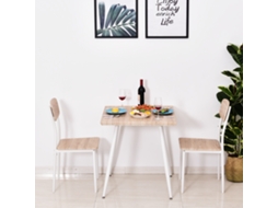 Conjunto De Jantar 3pç. Mesa Refeição C/2 Cadeiras Grupo Sala C/estrutura Em Metal Jogo Assentos P/sala