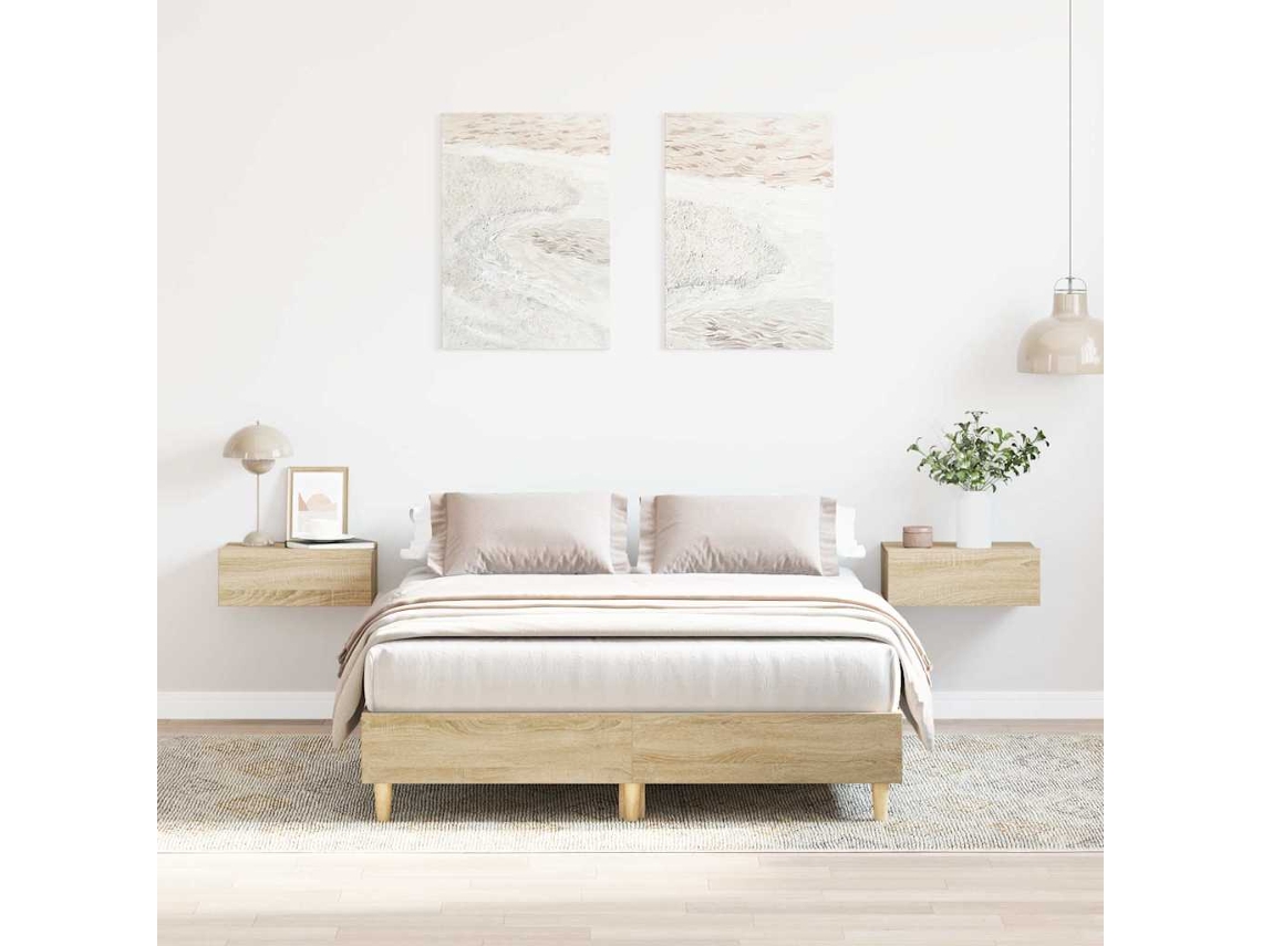 Estrutura Cama Sem Colchão 120x200 Cm Carvalho Sonoma