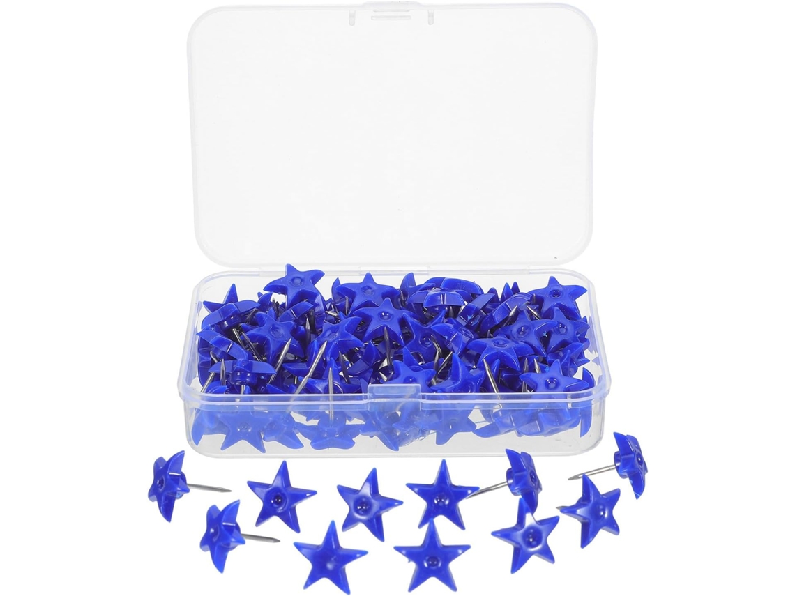 Conjunto De 100 Tachinhas Em Formato Estrela Beooky Para Quadros Cortiça, Plástico E Ferro Feitas, Ideais Para