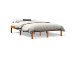 Bed Frame, Bed Frames Vidaxl Marrom Madeira De Pinho (140 X 200 Cm)