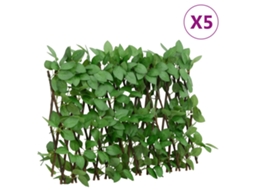 Vidaxl treliça De Hera Artificial Extensível 5 Pcs 180x30 Cm Verde
