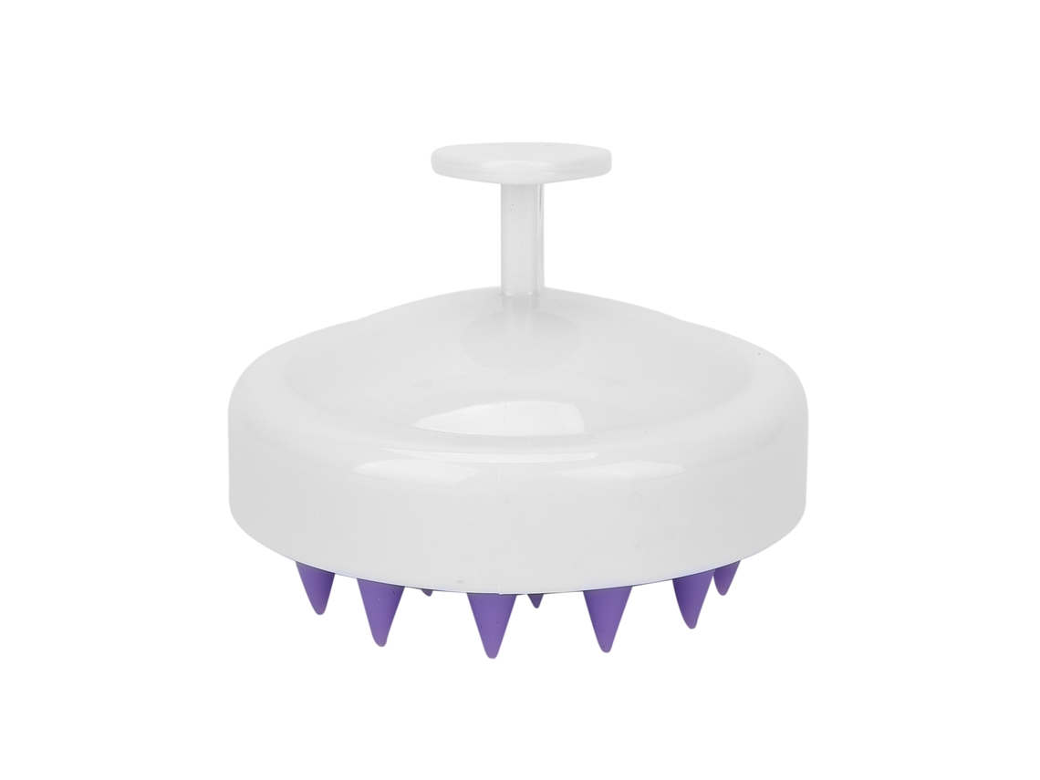 Cepillo De Cabeza De Silicona Suave Para Massagem E Limpeza Capilar Na Ducha Cepillo De Champú Branco Roxo