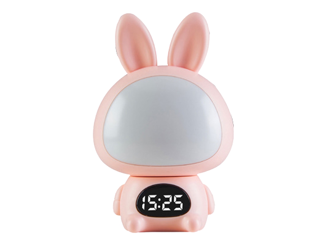 Luz Noturna Coelho Rosa com Controle Remoto USB para Quarto Infantil