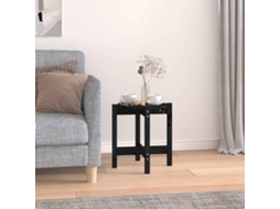 Vidaxl Mesa De Centro Ø 42,5x45 Cm Madeira De Pinho Maciça Preto