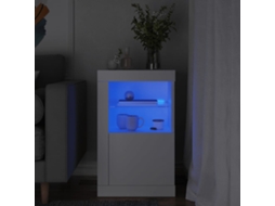 Vidaxl Armário De Apoio Com Luzes Led Derivados De Madeira Branco