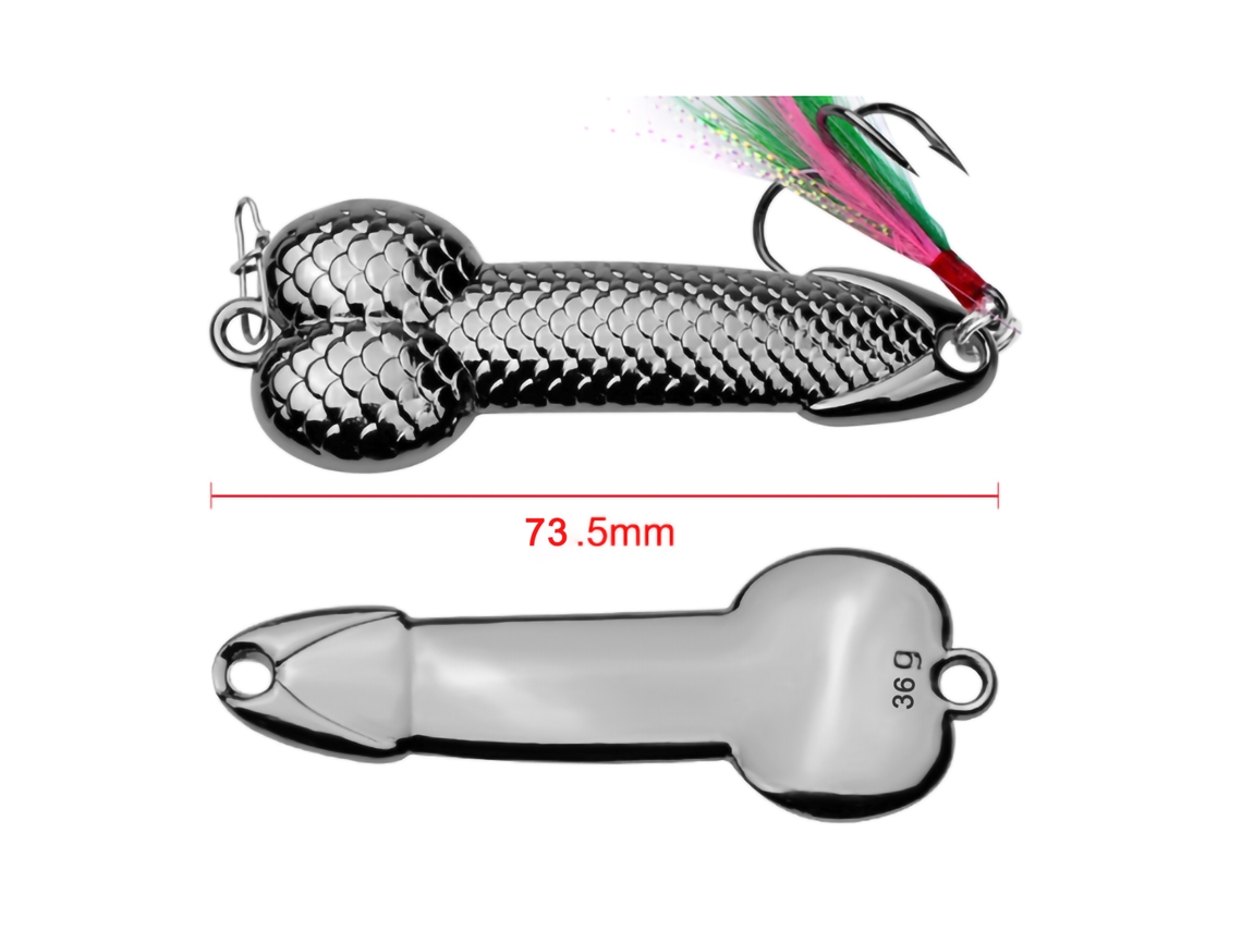 Isca de Pesca com Lure de Metais e Penas 36g Preto