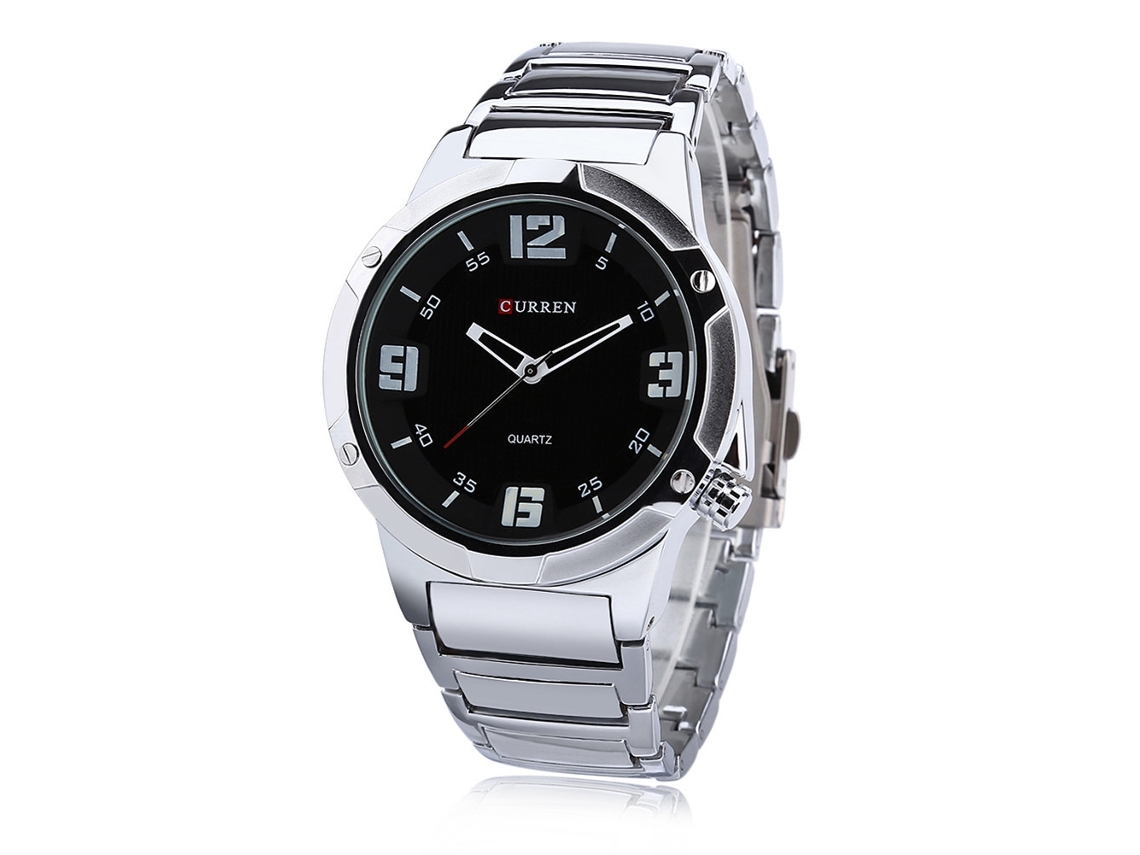 Relógio Masculino de Negócio com Pulseira de Liga Resistente À Água de Quartzo Branco