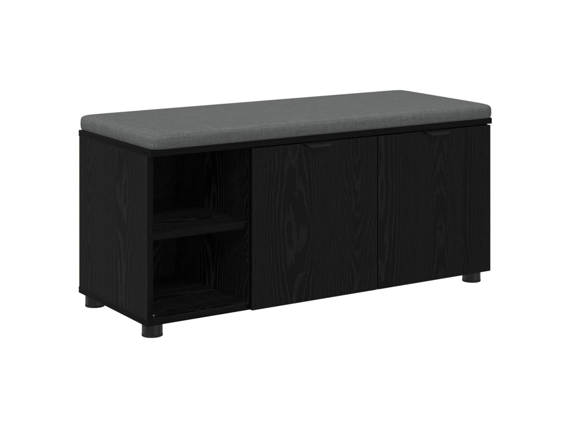 Banco Interior | Banco De Hall Com Almofada Carvalho Preto 100 X 38 X 46 Cm