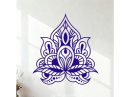 Il S'agit D'un Motivos Circulares Em Forma De Mandala Adesivos Gravados 72x77,8cm Instalação Fácil Azul Foncé