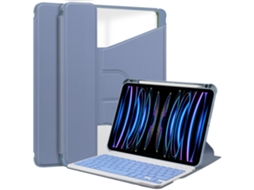 Capa Para Apple Ipad Pro 11 2024 Com Bandeja Para Canetas E Teclado Roxo Lavanda