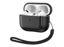 Capa Protetora Para Fones De Ouvido Sem Fio Airpods Pro 2 Com Textura De Couro Eletrogalvanizado.