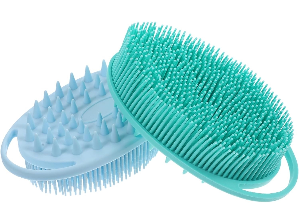 Lurelia Pack De 2 Escovas De Silicone Para Costas E Corpo, Silicone Macio, Dupla Face E Massagem Suave, Uso Diário Prático