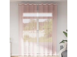 Vidaxl Cortinas De Voile Com Ilhós 2 Pcs Rosa-claro 140x300 Cm