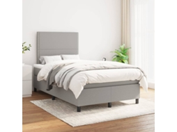 Vidaxl Cama Com Molas/colchão 120x200 Cm Tecido Cinza-claro