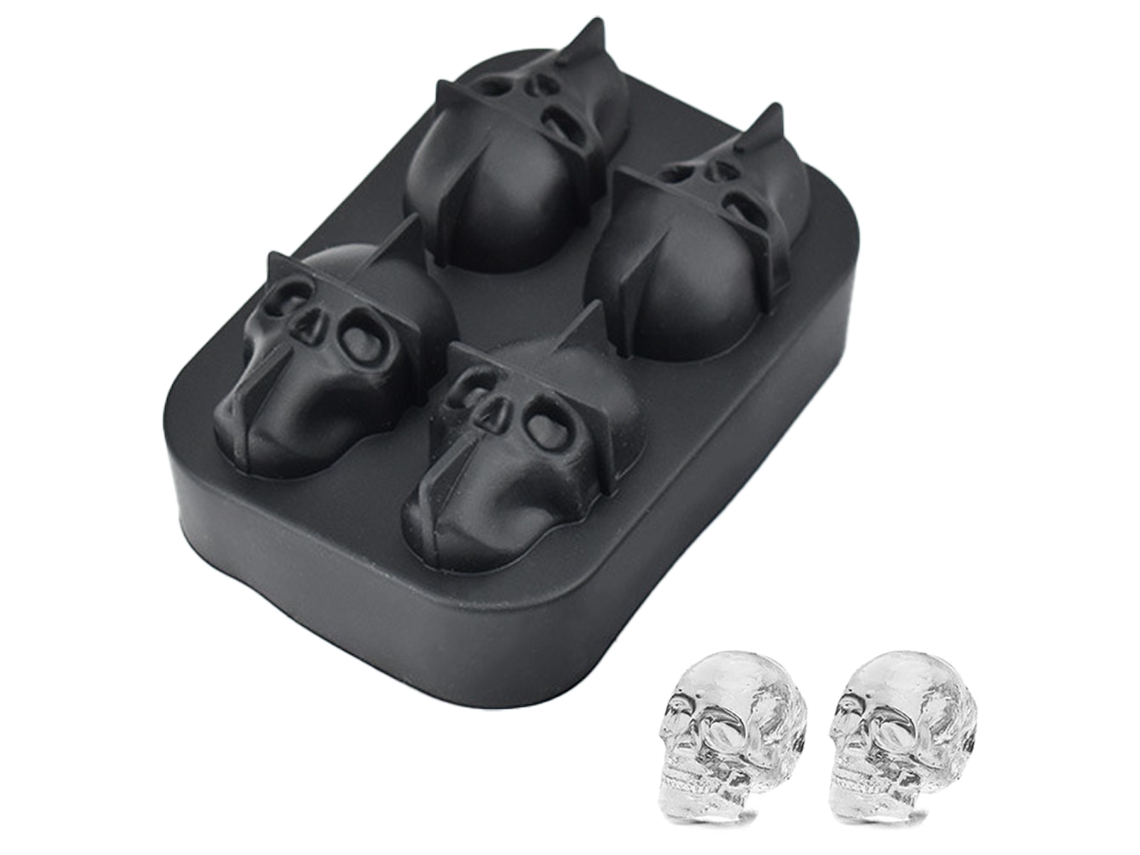 Forma De Gelo Em Formato Caveira, Criativa E Divertida, Em Silicone De Derretimento Lento, Multifuncional, Fácil De Desenformar