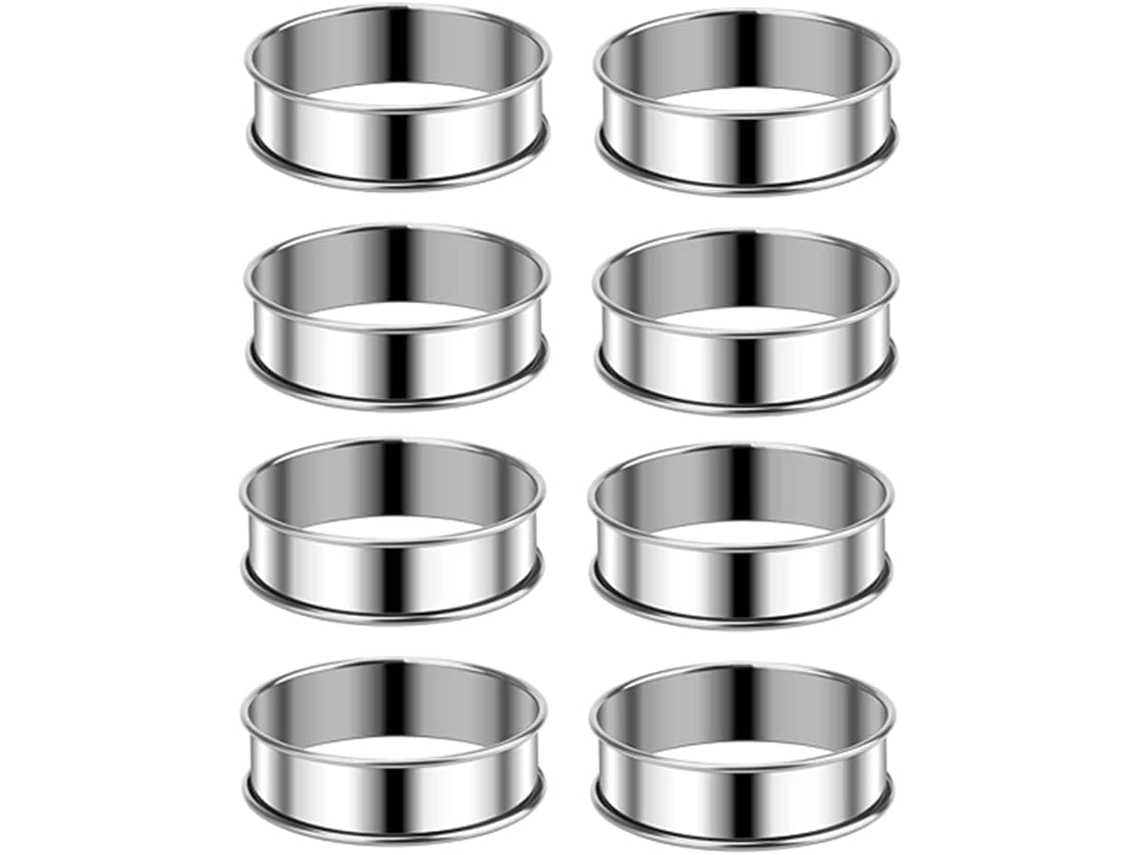 Formas Para Cupcakes De 8cm 3, 15 Polegadas, 8 Unidades Em Aço Inoxidável, Formas Para Bolo De Duas Camadas, Formas