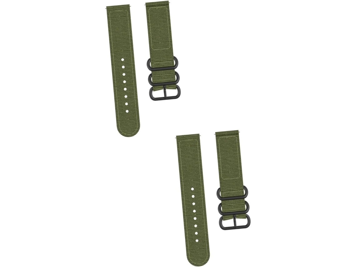 2 Pulseiras Simples Para Relógio, Em Nylon Verde, Estilo Hipster/covarde