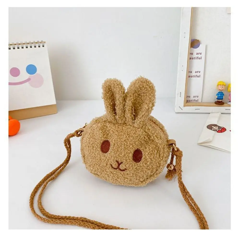 Bolsa Carteira de Ombro com Desenho Animado de Coelho para Presente de Ano Novo MDUG (cáqui)