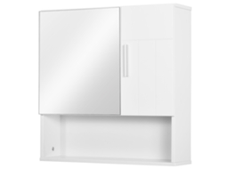 Armário de Banheiro com Espelho, Suspenso para Vaso Sanitário com 2 Portas e 2 Prateleiras Internas Ajustáveis, 54 X 15,2 X 55,3 Cm, Branco