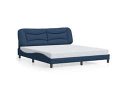 Estrutura de Cama sem Colchão Hvar 200x200 cm Tecido Cinzento claro MAISON EXCLUSIVE