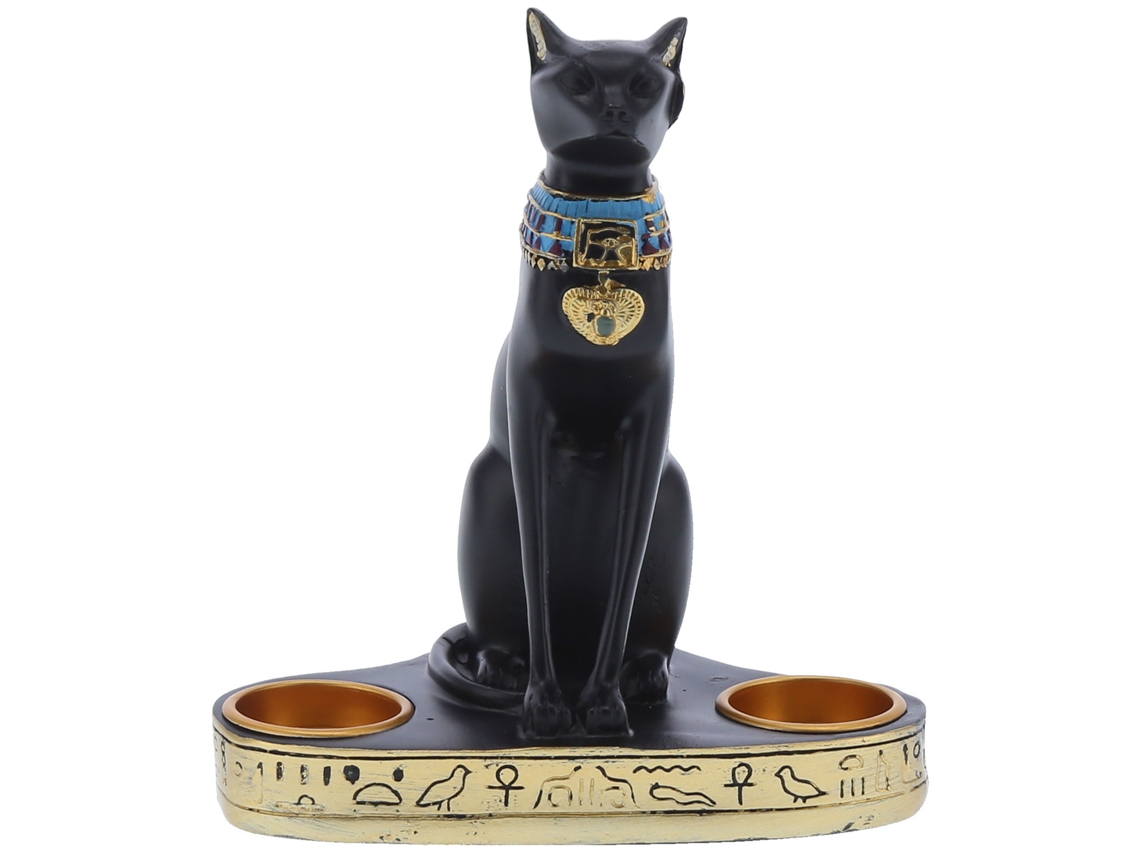 Laxiscreed Estatueta De Gato Em Resina Com Castiçal Para Decoração De Casa E Casamento